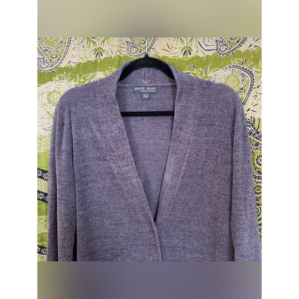 Barefoot Dreams Slate CozyChic Ultra Lite Knit Duster Cardigan Size Extra Large - Picture 3 of 16